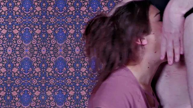 Tattooed submissive throat fucked