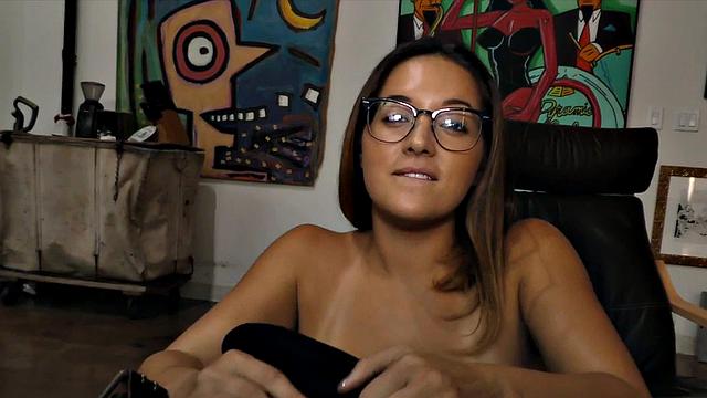 Manojob bosomy babe jerks oiled rod while talking dirty