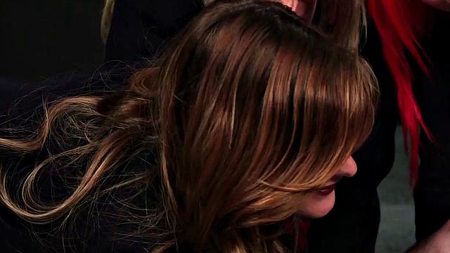 Blonde schoolgirl in uniform gives a hot teacher a wild office handjob