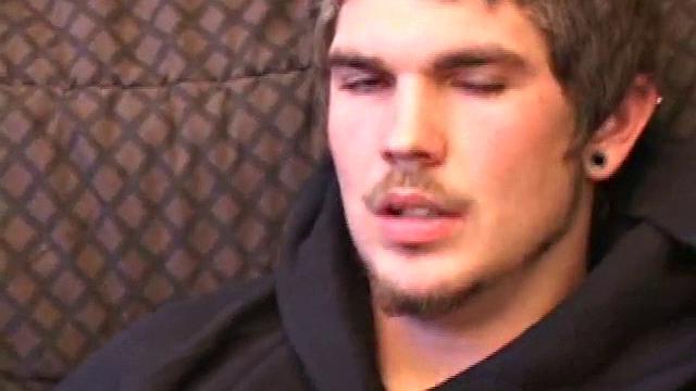 muscular skater strips down and jerks off for the camera