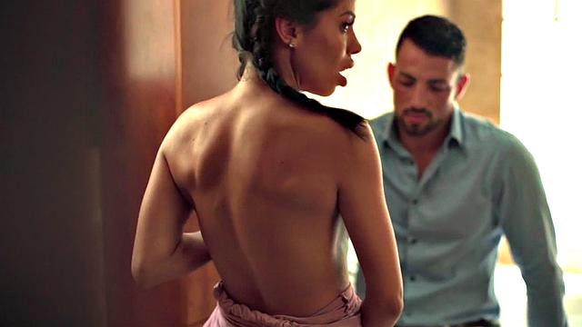 Busty big ass Latin MILF pussyfucked by lover in the bedroom