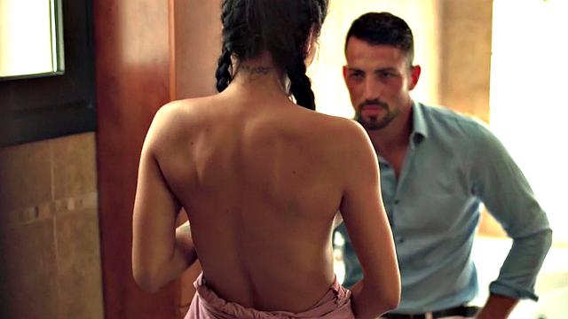 Busty big ass Latin MILF pussyfucked by lover in the bedroom