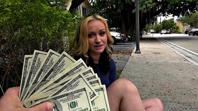 Blonde Latina Ryder takes a hard pounding outdoors