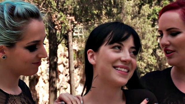 Dominated 19yo slut outdoor by nympho friends