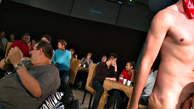 Real gay stripper spoils guests with BJ at wild party