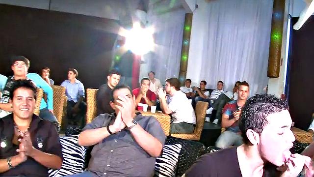 Real gay stripper spoils guests with BJ at wild party