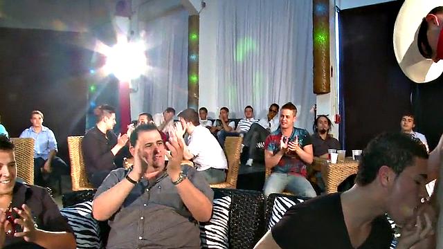 Real gay stripper spoils guests with BJ at wild party