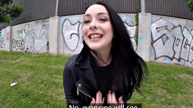 Public POV sluts fucked outdoors for money compilation