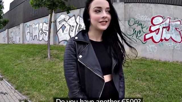 Public POV sluts fucked outdoors for money compilation