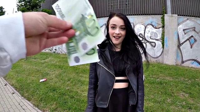 Public POV sluts fucked outdoors for money compilation
