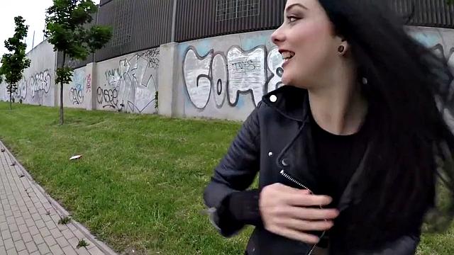 Public POV sluts fucked outdoors for money compilation