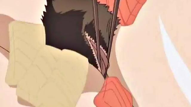 Sushi-covered anime teen clit tortured