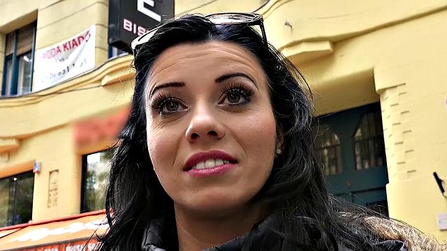 Euro hottie's epic facial in reverse cowgirl & doggystyle outdoor