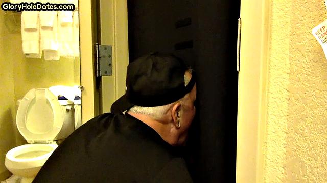 Real mature gloryhole enthusiast sucks cock in homemade blowjob