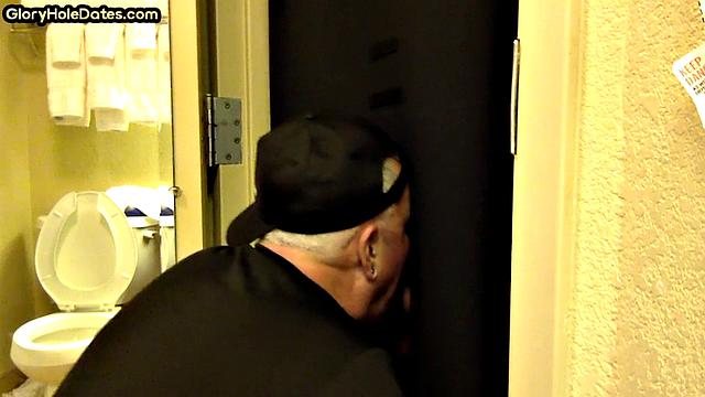 Real mature gloryhole enthusiast sucks cock in homemade blowjob