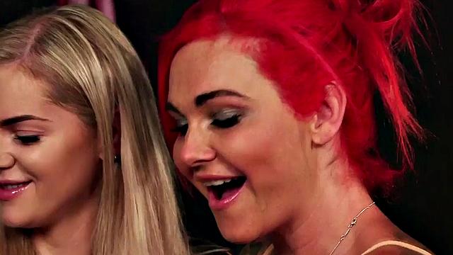 CFNM femdom British ladies wank cock in group session