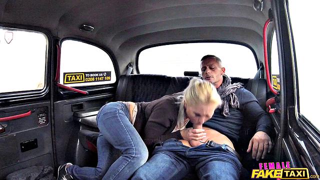 Tattooed Lady Driver deepthroats and rides hard in reverse cowgirl position