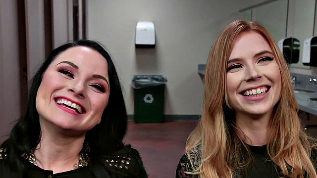 BDSM lezdom in uniform toys tied up 21yo blonde sub