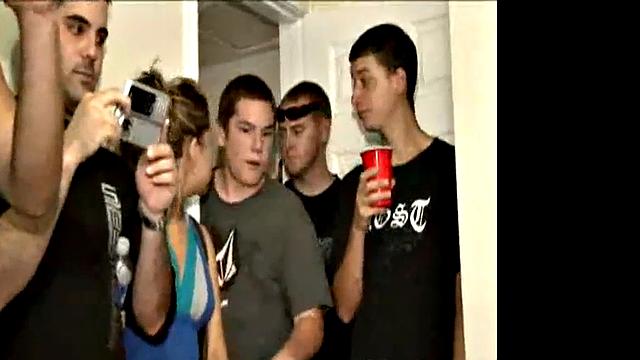 College Party Backyard Brunette Shebangs