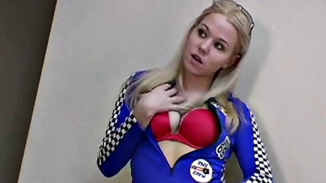 Christine blonde teen teases the camera