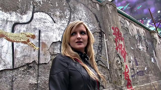 Big Tits Teacher with tattoos fucks for cash & takes a leather thong in her mouth