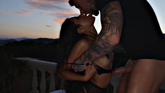Sunset sets fire to Andrea Retali's lust. Horny Spanish dark haired Andrea Retali gets fucked hard outdoors - experience the hottest XXX porn!