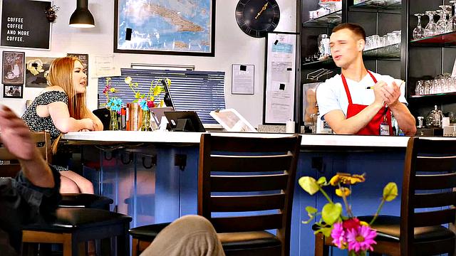 Busty redhead, Harper Red, is so wet and horny that she must get dick in the this instant