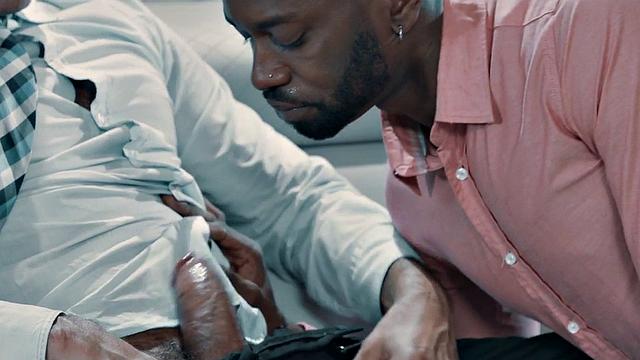 Black bottom gets sucked then bent over and fucked