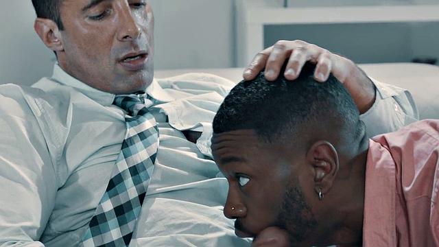 Black bottom gets sucked then bent over and fucked