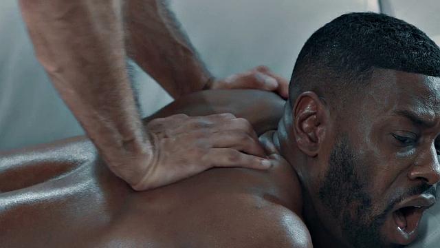 Black bottom gets sucked then bent over and fucked