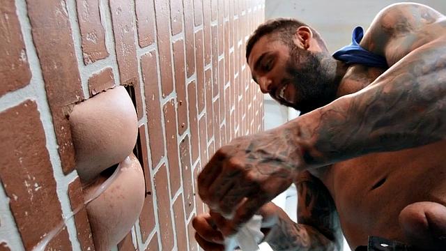 Gay man fucked by police officer from behind in asshole