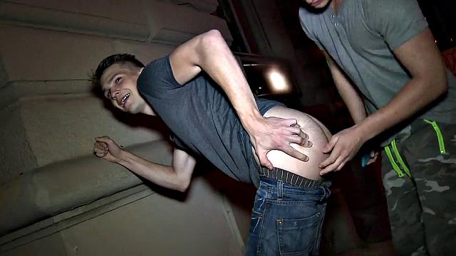 Tattooed teen takes BF's huge cock in bareback anal after casting couch audition