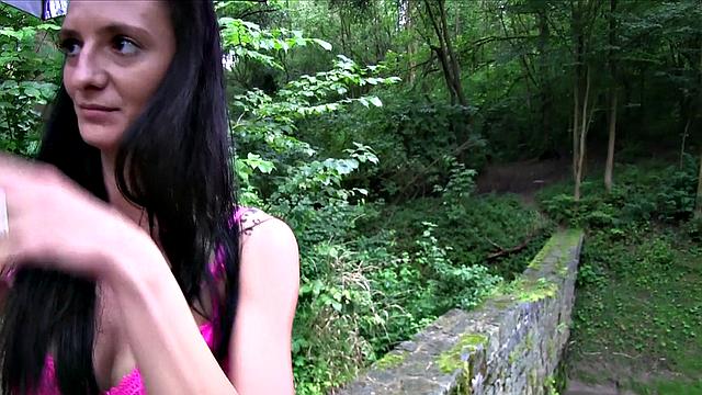 Brunette cutie with tattoos and piercings can't resist giving a wet BJ and giving a POV handjob