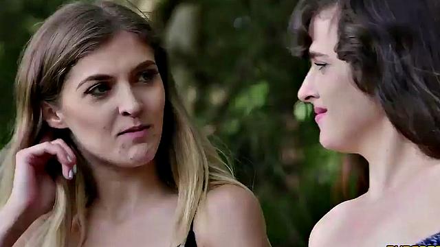 CFNM outdoor babes suck cock in group oral