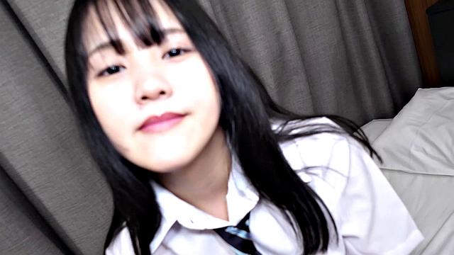 Mei Hotta wears uniform and masturbates while we watch