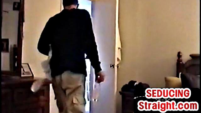 Vintage str8 guy 1st time jerks for gay porn in solo homemade