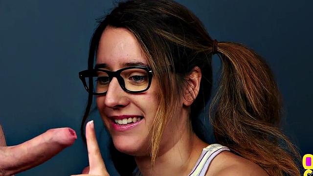 Curious geeky jerking and teasing