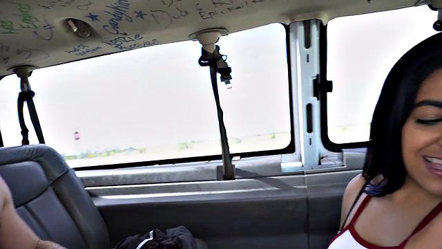 Naive dude's first bareback van ride ends with a cumshot