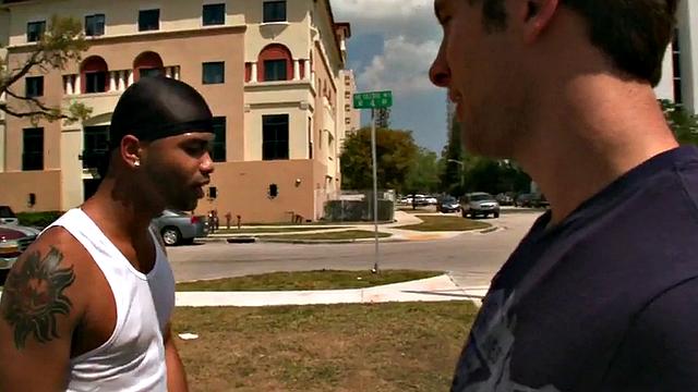 Nubian thug picked up and ass fucked in public for cash