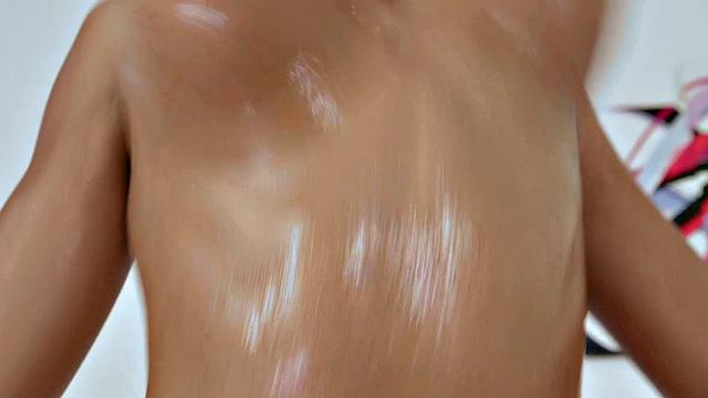 Latina babe Britts Tits gets pounded from behind while giving a sloppy blowjob in interracial doggystyle action