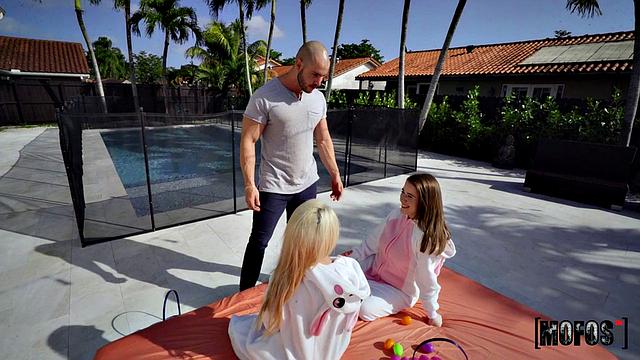 Two Bunnies, One Man