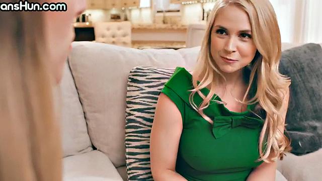 Trans busty MILF fucks classy lady in eager pussy