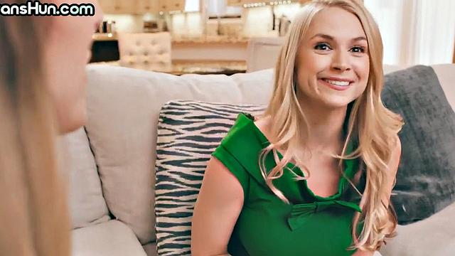 Trans busty MILF fucks classy lady in eager pussy