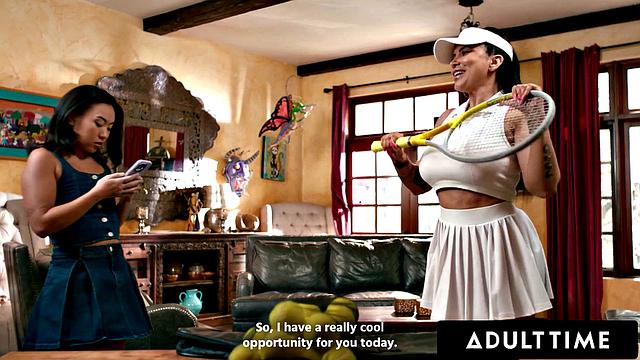 ADULT TIME - Bratty Stepbae Kimmy Kimm Seduces MILF Romi Rain To Play With Her Pussy