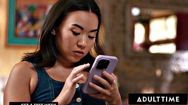 ADULT TIME - Bratty Stepbae Kimmy Kimm Seduces MILF Romi Rain To Play With Her Pussy