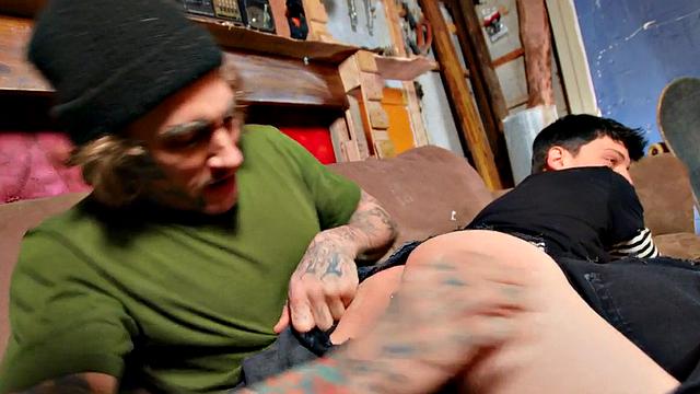 Dominant gay fucks stud in asshole in missionary