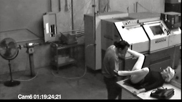 MILF blonde masturbates at work then jerks cock