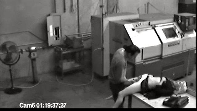 MILF blonde masturbates at work then jerks cock