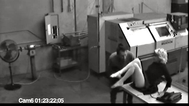 MILF blonde masturbates at work then jerks cock