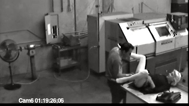 MILF blonde masturbates at work then jerks cock